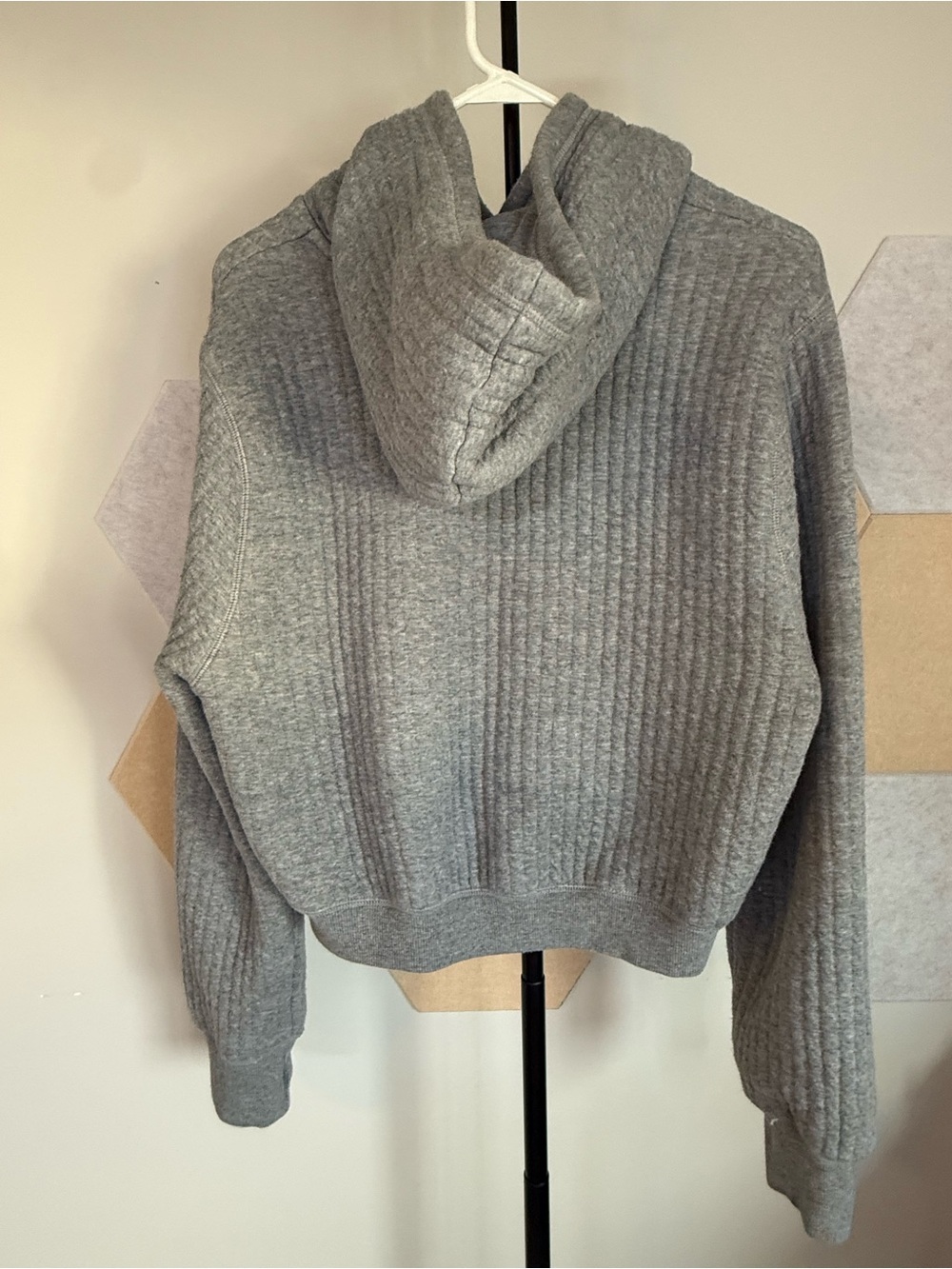Mi Gray Ribbed Hooded Pullover Sweater - Picture 3 of 5